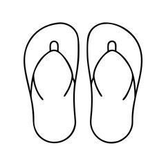 flip flops icon, flip flops line art - simple line art of flip flops, perfect for flip flops logos and icons