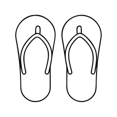 flip flops icon, flip flops line art - simple line art of flip flops, perfect for flip flops logos and icons