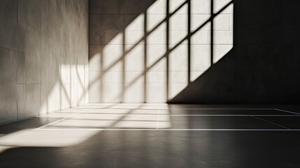 Obraz premium Minimal squash court with shadow play .