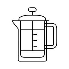 french press icon, french press line art - simple line art of french press, perfect for french press logos and icons