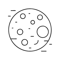full moon icon, full moon line art - simple line art of full moon, perfect for full moon logos and icons