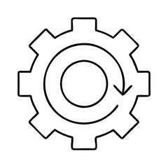 gear icon, gear line art - simple line art of gear, perfect for gear logos and icons