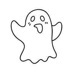 ghost icon, ghost line art - simple line art of ghost, perfect for ghost logos and icons