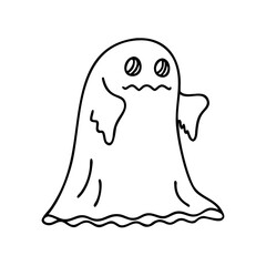ghost in a sheet icon, ghost in a sheet line art - simple line art of ghost in a sheet, perfect for ghost in a sheet logos and icons