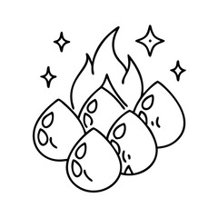 glowing embers icon, glowing embers line art - simple line art of glowing embers, perfect for glowing embers logos and icons