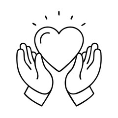 grateful heart icon, grateful heart line art - simple line art of grateful heart, perfect for grateful heart logos and icons