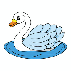 cute swan coloring page for kids