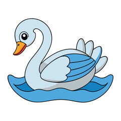 cute swan coloring page for kids