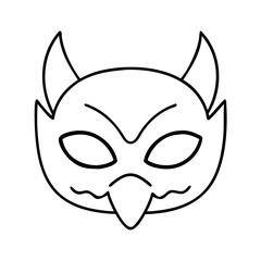 halloween party mask icon, halloween party mask line art - simple line art of halloween party mask, perfect for halloween party mask logos and icons