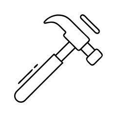 hammer icon, hammer line art - simple line art of hammer, perfect for hammer logos and icons