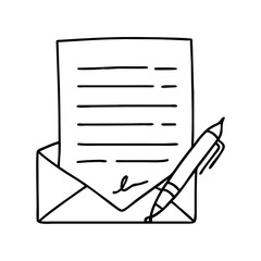 handwritten letter icon, handwritten letter line art - simple line art of handwritten letter, perfect for handwritten letter logos and icons