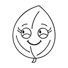 happy leaf emoji icon, happy leaf emoji line art - simple line art of happy leaf emoji, perfect for happy leaf emoji logos and icons