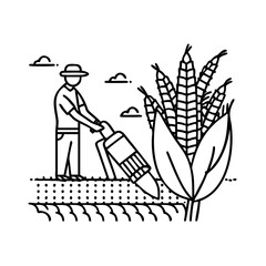 harvest corn icon, harvest corn line art - simple line art of harvest corn, perfect for harvest corn logos and icons
