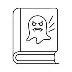 haunted book icon, haunted book line art - simple line art of haunted book, perfect for haunted book logos and icons