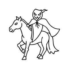 headless horseman icon, headless horseman line art - simple line art of headless horseman, perfect for headless horseman logos and icons