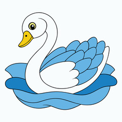 cute swan coloring page for kids