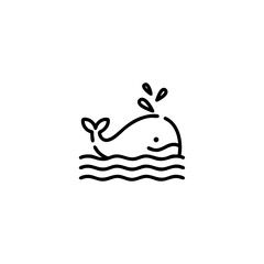 Whale icon flat vector design