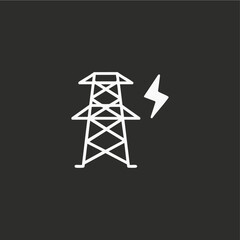 Power grid icon flat vector design