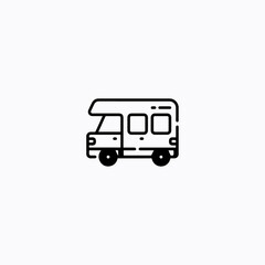 Camper van  icon flat vector design
