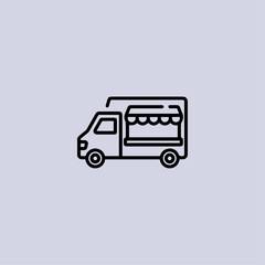 Food van icon flat vector design