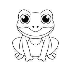 cute  frog coloring page for kids