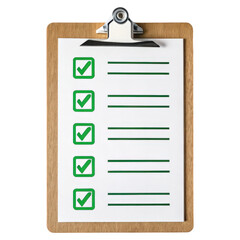 A checklist of budget rules featuring green checkmarks for financial planning.