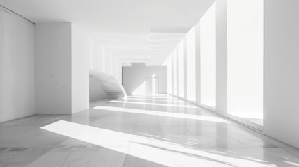 Fototapeta premium Clean lines and empty space in architecture stock photo --ar 16:9 --raw --v 6 Job ID: 56b6e627-9a0a-4f53-aead-66bfecffeae2