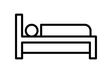 ベッドのシンプルアイコンベクターイラスト