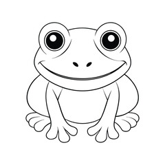 cute  frog coloring page for kids