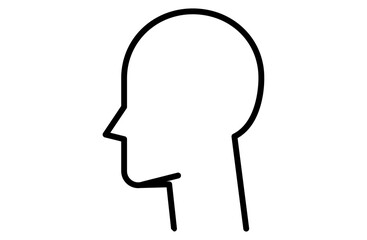横顔のシンプルアイコンベクターイラスト 人間
