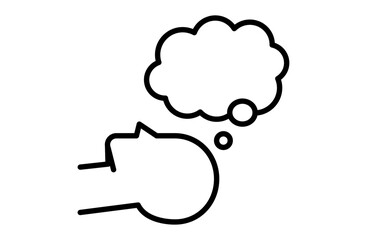 睡眠、夢のシンプルアイコンベクターイラスト