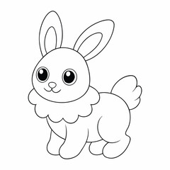 cute bunny coloring page for kids