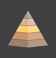 Pyramid infographic set. Triangle hierarchy data segments collection on white background. Pyramid for infographic of process. pyramid chart infographic flat vector diagram presentation. EPS 10