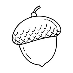 acorn icon, acorn line art - simple line art of acorn, perfect for acorn logos and icons