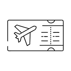 airplane ticket icon, airplane ticket line art - simple line art of airplane ticket, perfect for airplane ticket logos and icons