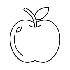 apple icon, apple line art - simple line art of apple, perfect for apple logos and icons