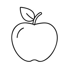 apple icon, apple line art - simple line art of apple, perfect for apple logos and icons