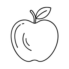 apple icon, apple line art - simple line art of apple, perfect for apple logos and icons