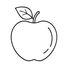 apple icon, apple line art - simple line art of apple, perfect for apple logos and icons