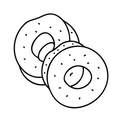 apple cider donuts icon, apple cider donuts line art - simple line art of apple cider donuts, perfect for apple cider donuts logos and icons