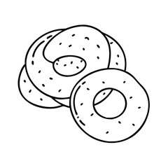 apple cider donuts icon, apple cider donuts line art - simple line art of apple cider donuts, perfect for apple cider donuts logos and icons