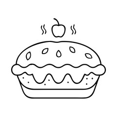 apple pie icon, apple pie line art - simple line art of apple pie, perfect for apple pie logos and icons