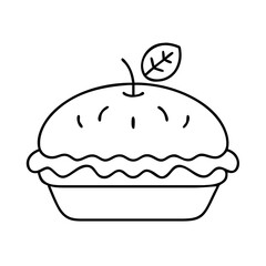 apple pie icon, apple pie line art - simple line art of apple pie, perfect for apple pie logos and icons