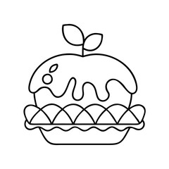 apple pie icon, apple pie line art - simple line art of apple pie, perfect for apple pie logos and icons