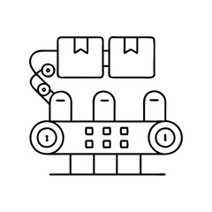 assembly line icon, assembly line line art - simple line art of assembly line, perfect for assembly line logos and icons