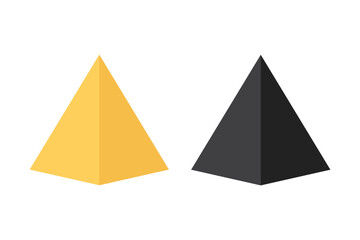 Colored levels of triangular pyramid. Maslow hierarchy of needs, triangle pyramid chart steps, pyramid layer diagram with rounded and sharp corners. EPS 10