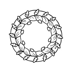 autumn wreath icon, autumn wreath line art - simple line art of autumn wreath, perfect for autumn wreath logos and icons