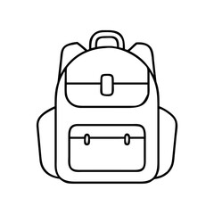 backpack icon, backpack line art - simple line art of backpack, perfect for backpack logos and icons