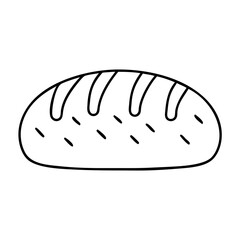 baked bread icon, baked bread line art - simple line art of baked bread, perfect for baked bread logos and icons