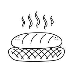 baked bread icon, baked bread line art - simple line art of baked bread, perfect for baked bread logos and icons